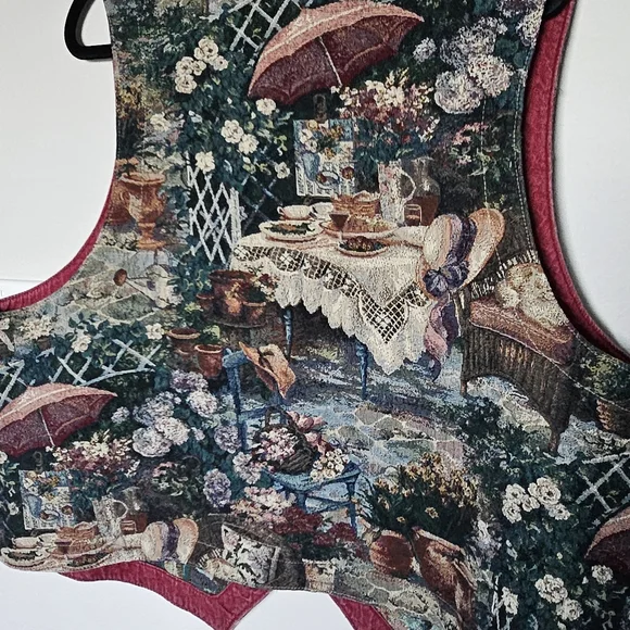 Vintage Portrait Tapestry Vest 3X - Picture 3 of 11